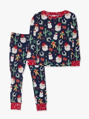 Ruggedbutts Softsnooze Santa Giddy Up Holiday Cowboy Print Pajama Set 3T 4T 5 7